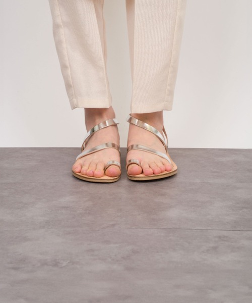 【セール】【L’ ANGOLO DEL CUOIO/ランゴロデルクオイオ】トングサンダル レザーサンダル フラットサンダル（サンダル）｜M.R'+@（ミスター）