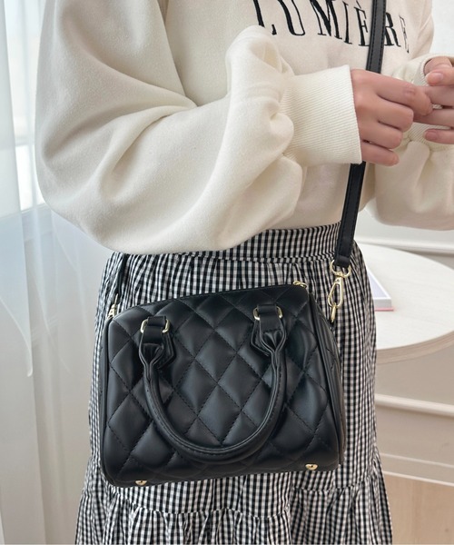 apres jour(アプレジュール)の「【apres jour×ARIAZ】2WAYキルティングミニボストン(ショルダーバッグ・レディース・オフホワイト/ブラック・FREE)」の7枚目の写真