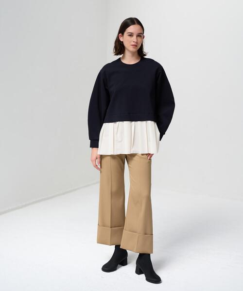 LANVIN en Bleu(ランバンオンブルー)の「プリーツヘムコンビカットソー(Tシャツ/カットソー・レディース・ネイビー/ブラック・38)」の8枚目の写真