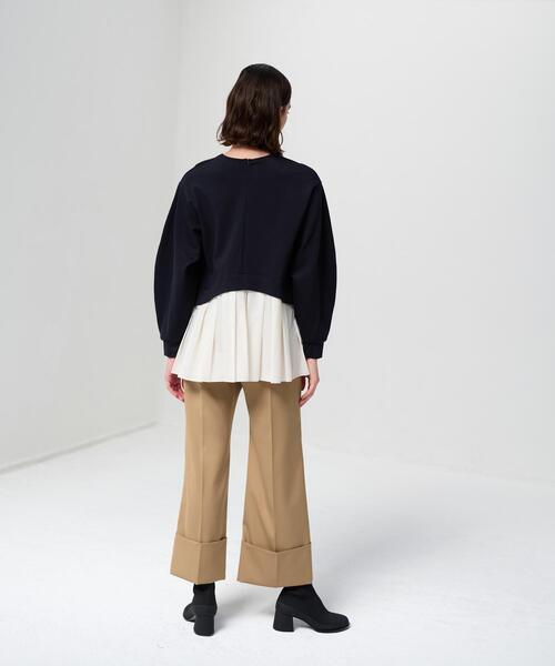 LANVIN en Bleu(ランバンオンブルー)の「プリーツヘムコンビカットソー(Tシャツ/カットソー・レディース・ネイビー/ブラック・38)」の10枚目の写真