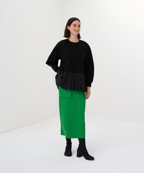 LANVIN en Bleu(ランバンオンブルー)の「プリーツヘムコンビカットソー(Tシャツ/カットソー・レディース・ネイビー/ブラック・38)」の11枚目の写真