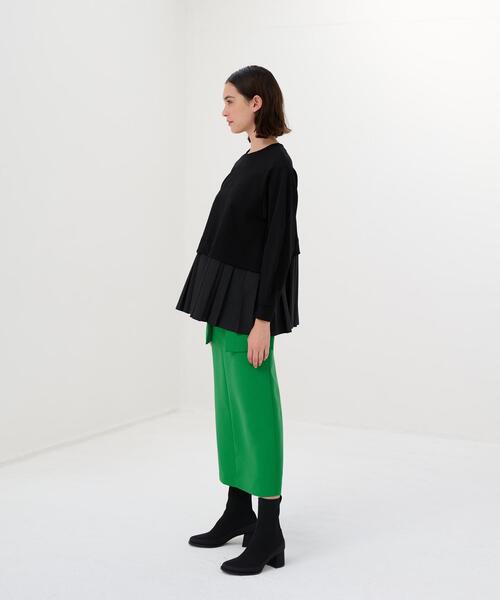 LANVIN en Bleu(ランバンオンブルー)の「プリーツヘムコンビカットソー(Tシャツ/カットソー・レディース・ネイビー/ブラック・38)」の12枚目の写真
