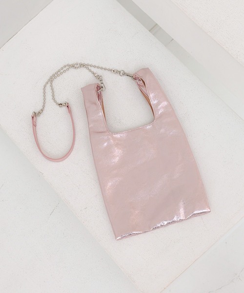 LAKOLE(ラコレ)の「ミニ2WAYチェーンショルダーバッグ / 104948(ショルダーバッグ・レディース・ホワイト/ブラック/ピンク/シルバー/ブラック系8/グリーン・FREE)」の5枚目の写真