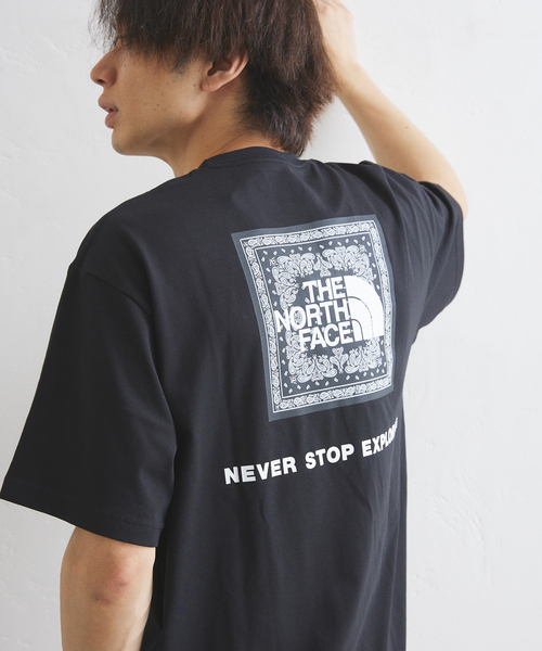 THE NORTH FACE（ザノースフェイス）の「【THE NORTH FACE】S/S Bandana Square Logo Tee（Tシャツ/カットソー・メンズ・ブラック/チャコールグレー/ホワイト/ネイビー・MEDIUM/LARGE/X-LARGE）」の12枚目の写真
