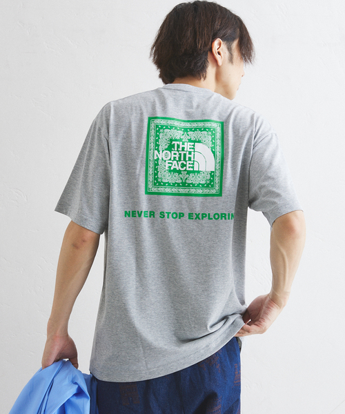 THE NORTH FACE（ザノースフェイス）の「【THE NORTH FACE】S/S Bandana Square Logo Tee（Tシャツ/カットソー・メンズ・ブラック/チャコールグレー/ホワイト/ネイビー・MEDIUM/LARGE/X-LARGE）」の7枚目の写真