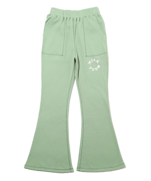 MILKFED.（ミルクフェド）の「WAFFLE FLARE PANTS（スウェットパンツ・レディース・ブラック/ネイビー/ライトグリーン・M/S）」の3枚目の写真