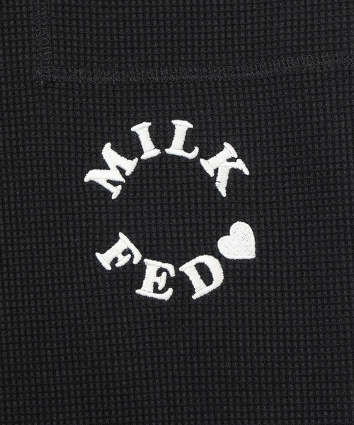 MILKFED.（ミルクフェド）の「WAFFLE FLARE PANTS（スウェットパンツ・レディース・ブラック/ネイビー/ライトグリーン・M/S）」の10枚目の写真