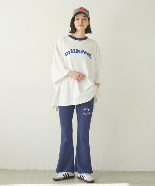MILKFED.（ミルクフェド）の「WAFFLE FLARE PANTS（スウェットパンツ・レディース・ブラック/ネイビー/ライトグリーン・M/S）」の21枚目の写真
