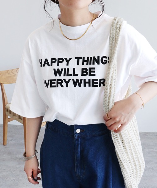 reca（レカ）の「メッセージロゴTシャツ（Tシャツ/カットソー・レディース・ブラック/ホワイト/グリーン/パープル・FREE）」の2枚目の写真