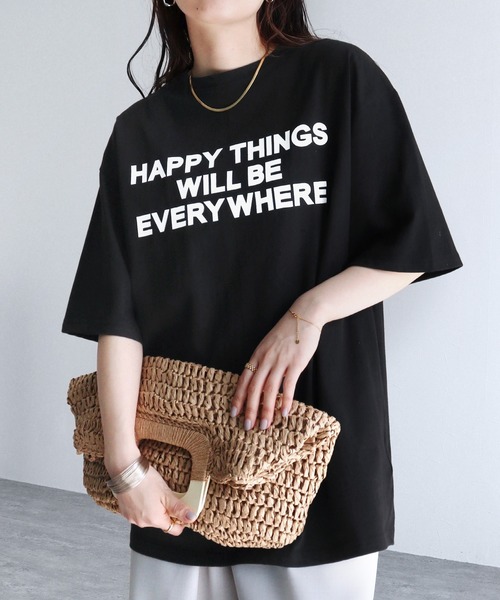 reca（レカ）の「メッセージロゴTシャツ（Tシャツ/カットソー・レディース・ブラック/ホワイト/グリーン/パープル・FREE）」の3枚目の写真