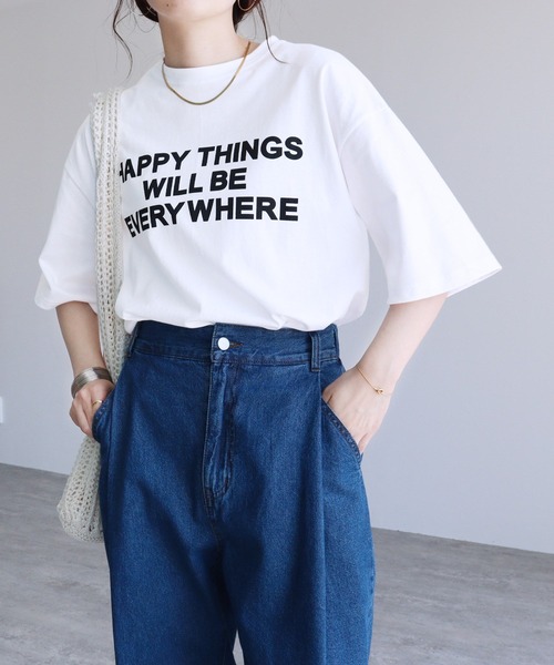 reca（レカ）の「メッセージロゴTシャツ（Tシャツ/カットソー・レディース・ブラック/ホワイト/グリーン/パープル・FREE）」の9枚目の写真