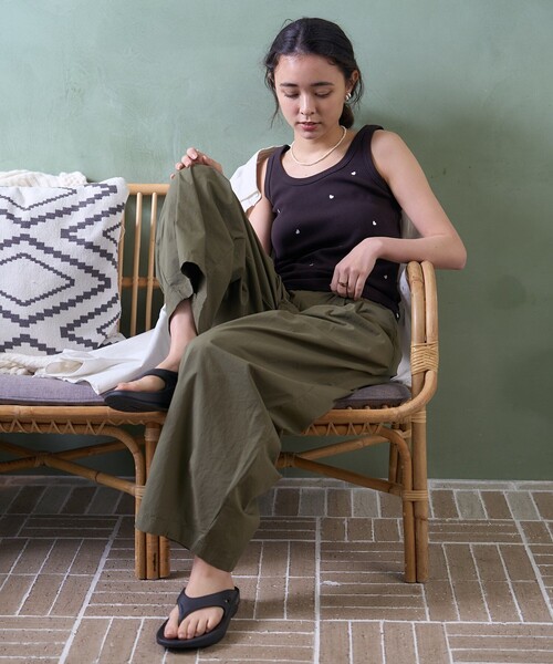 【即日発送】刺繍入りスカラップタンクトップ 即日発送】刺繍入りスカラップタンクトップ 即日発送】刺繍入り