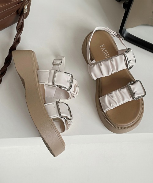 Miniministore（ミニミニストア）の「厚底サンダル レディース 夏靴 韓国2色（サンダル・レディース・ブラック/アイボリー・22.5cm/23.0cm/23.5cm/24.0cm/24.5cm/25.0cm）」の7枚目の写真