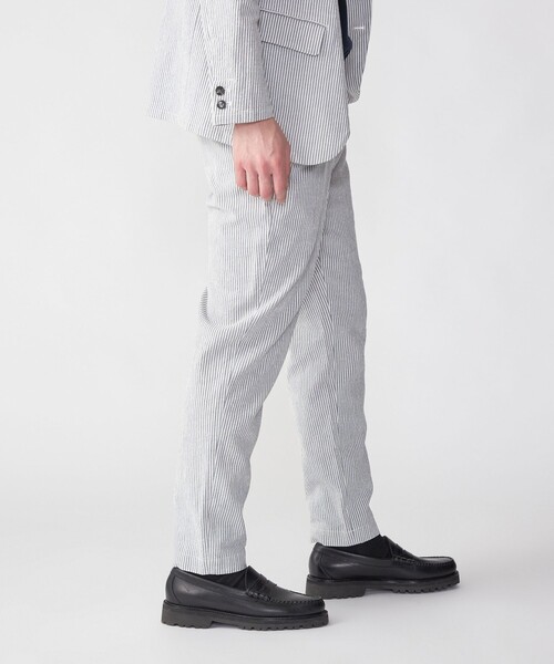 SHIPS（シップス）の「SHIPS:〈手洗い可能/セットアップ対応〉サフィラン リネン ソロ サッカー パンツ（スラックス・メンズ・チャコールグレー/ネイビー・SMALL/MEDIUM/LARGE/X-LARGE）」の6枚目の写真