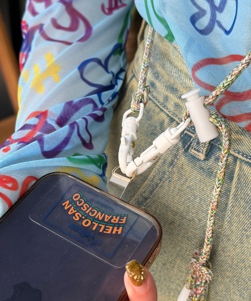 HELLO.SANFRANCISCO（ハローサンフランシスコ）の「【HELLO.SANFRANCISCO/ハローサンフランシスコ】チュールフリルスマホショルダー（スマホグッズ・レディース・ブルー/オレンジ/オフホワイト・FREE）」の11枚目の写真