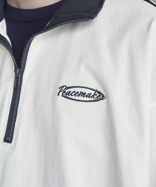 Anchor Smith(アンカー スミス)の「オーバーサイズ サイドライン ハーフジップ半袖Tシャツ(Tシャツ/カットソー・メンズ・ホワイト/ブラック/チャコール/ネイビー/ボルドー/グリーン/グレイッシュブルー・M/L)」の16枚目の写真