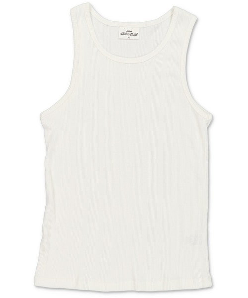 SPINNS(スピンズ)の「【2サイズ展開】リブシンプルタンクトップ(タンクトップ・メンズ・ホワイト・L/M)」の4枚目の写真