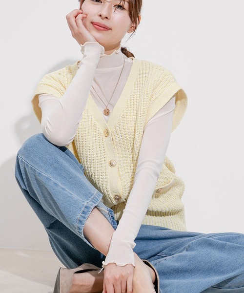 Jayro(ジャイロ)の「Mixヤーンニットプルオーバー(Tシャツ/カットソー・レディース・ブラック/ブルー/ライトグレー/イエロー・M)」の15枚目の写真