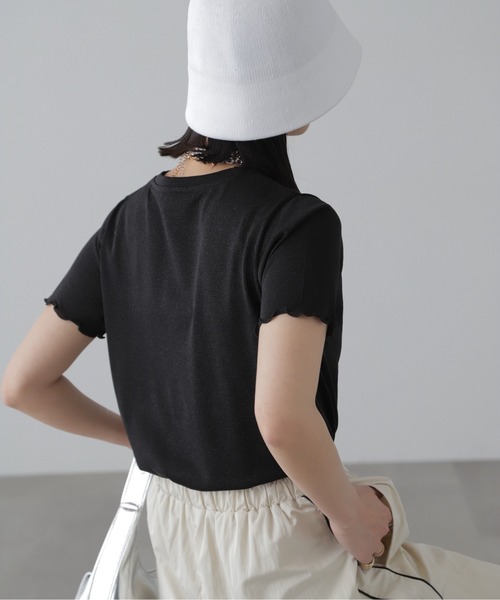 FREE'S MART（フリーズマート）の「◆ラメシアークルーネック半袖カットソー（Tシャツ/カットソー・レディース・ブラック/グレー/ライトグリーン・FREE）」の4枚目の写真