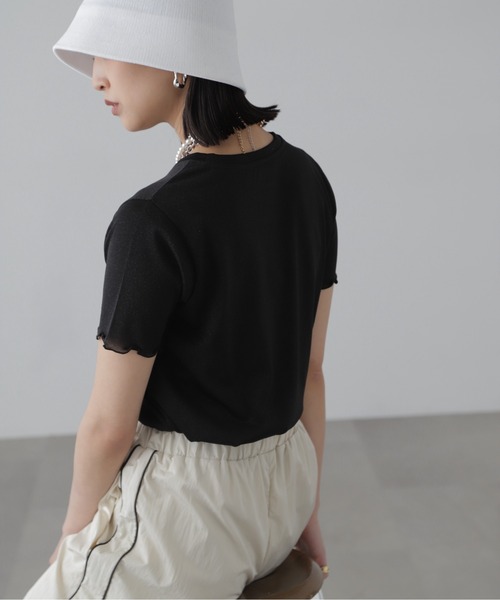 FREE'S MART（フリーズマート）の「◆ラメシアークルーネック半袖カットソー（Tシャツ/カットソー・レディース・ブラック/グレー/ライトグリーン・FREE）」の10枚目の写真