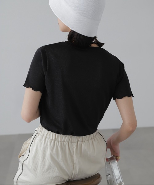 FREE'S MART（フリーズマート）の「◆ラメシアークルーネック半袖カットソー（Tシャツ/カットソー・レディース・ブラック/グレー/ライトグリーン・FREE）」の11枚目の写真