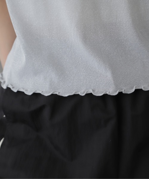 FREE'S MART（フリーズマート）の「◆ラメシアークルーネック半袖カットソー（Tシャツ/カットソー・レディース・ブラック/グレー/ライトグリーン・FREE）」の14枚目の写真