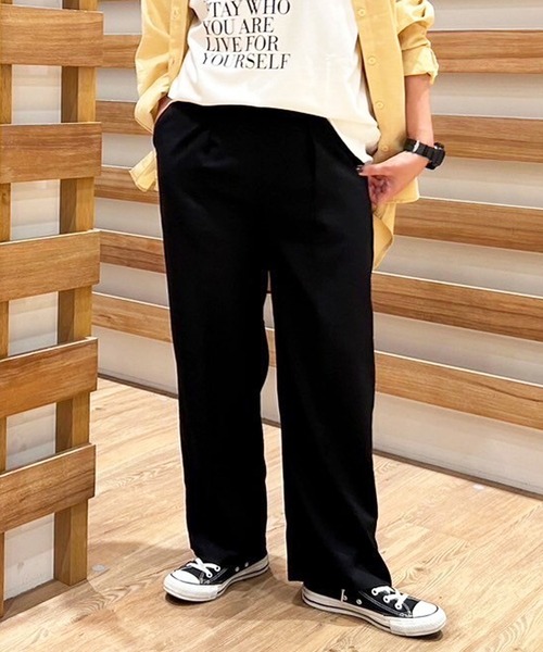 Grand PARK（グランドパーク）の「フレンチリネン混　ストレートパンツ（その他パンツ・レディース・ブラウン/ナチュラル/ブラック・FREE）」の2枚目の写真