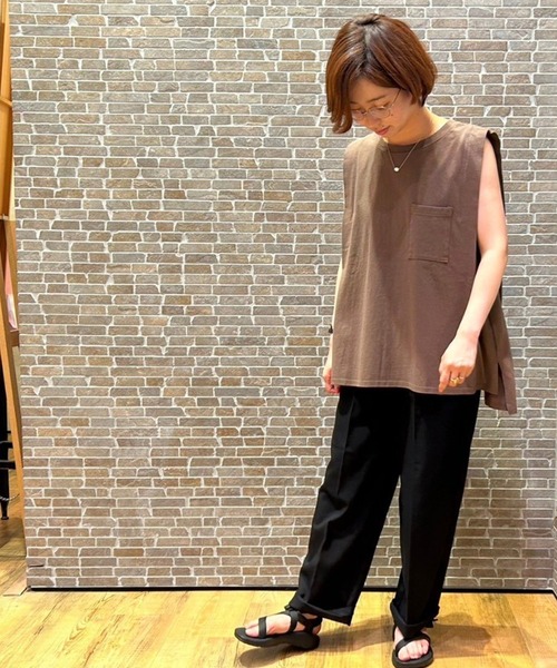 Grand PARK（グランドパーク）の「フレンチリネン混　ストレートパンツ（その他パンツ・レディース・ブラウン/ナチュラル/ブラック・FREE）」の21枚目の写真