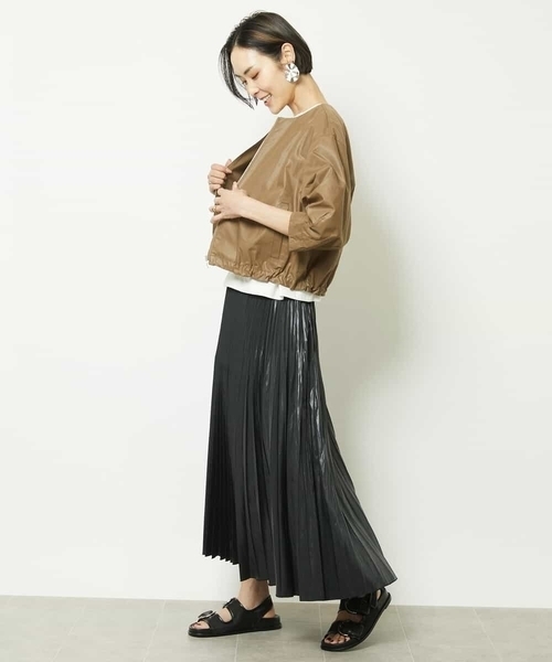 MICHEL KLEIN(ミッシェル・クラン)の「メタルタイプライターコンパクトブルゾン(ブルゾン・レディース・ブラック/ブラウン・38/40)」の6枚目の写真
