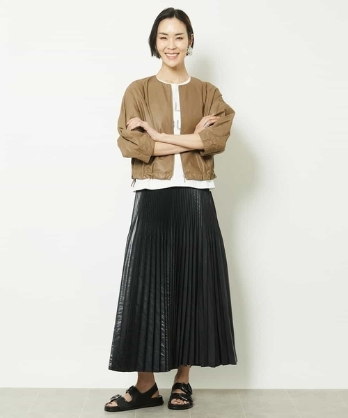 MICHEL KLEIN(ミッシェル・クラン)の「メタルタイプライターコンパクトブルゾン(ブルゾン・レディース・ブラック/ブラウン・38/40)」の7枚目の写真