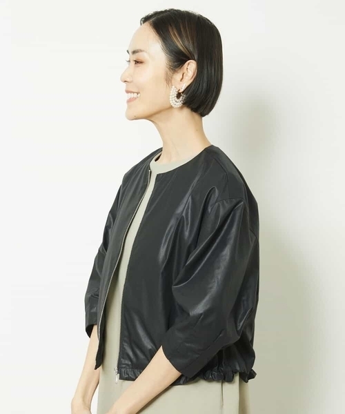 MICHEL KLEIN(ミッシェル・クラン)の「メタルタイプライターコンパクトブルゾン(ブルゾン・レディース・ブラック/ブラウン・38/40)」の16枚目の写真