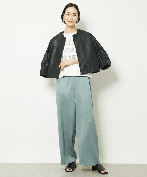 MICHEL KLEIN(ミッシェル・クラン)の「メタルタイプライターコンパクトブルゾン(ブルゾン・レディース・ブラック/ブラウン・38/40)」の20枚目の写真