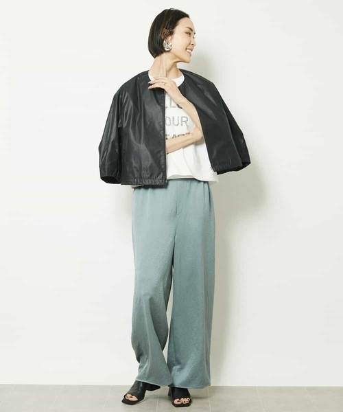 MICHEL KLEIN(ミッシェル・クラン)の「メタルタイプライターコンパクトブルゾン(ブルゾン・レディース・ブラック/ブラウン・38/40)」の21枚目の写真