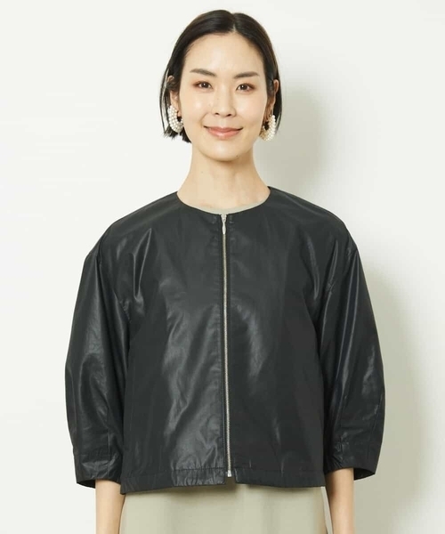 MICHEL KLEIN(ミッシェル・クラン)の「メタルタイプライターコンパクトブルゾン(ブルゾン・レディース・ブラック/ブラウン・38/40)」の22枚目の写真