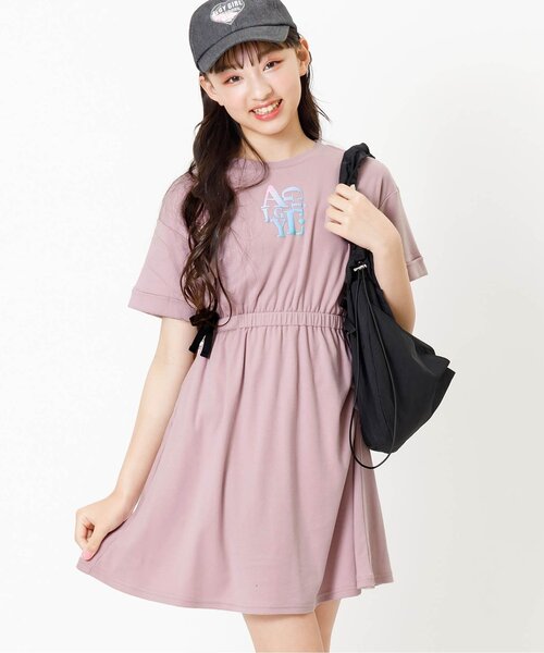 algy（アルジー）の「【接触冷感・吸水速乾】グラデロゴガーリーワンピ（ワンピース・キッズ・その他2/ピンク/チャコール・XX-SMALL/X-SMALL/SMALL/MEDIUM）」の3枚目の写真