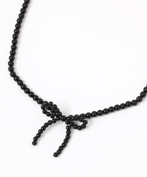 Heather（ヘザー）の「パールリボンネックレス　118770（ネックレス・レディース・ブラック/ホワイト・ONE SIZE）」の4枚目の写真