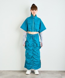 ANNA SUI NYC スポーツワッシャー マルチポケットシャーリングスカート