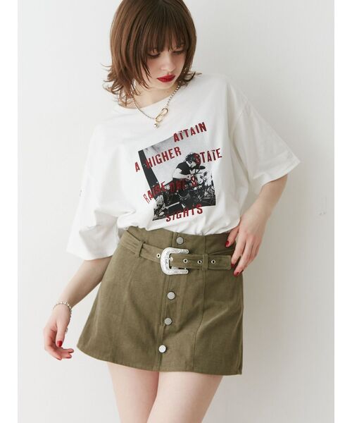 jouetie（ジュエティ）の「ロックグラフィックBIGTシャツ（Tシャツ/カットソー・レディース・オフホワイト/ブラック/パープル・MEDIUM）」の15枚目の写真