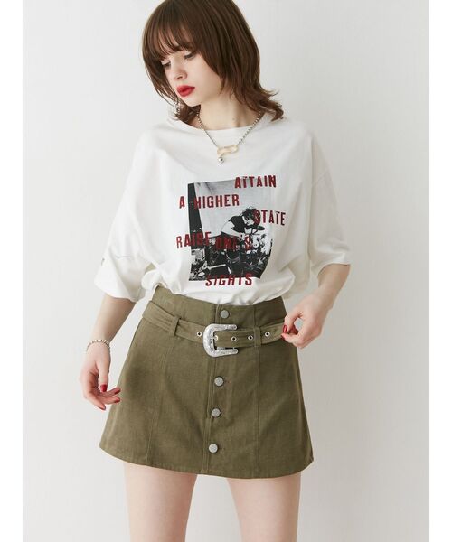 jouetie（ジュエティ）の「ロックグラフィックBIGTシャツ（Tシャツ/カットソー・レディース・オフホワイト/ブラック/パープル・MEDIUM）」の16枚目の写真