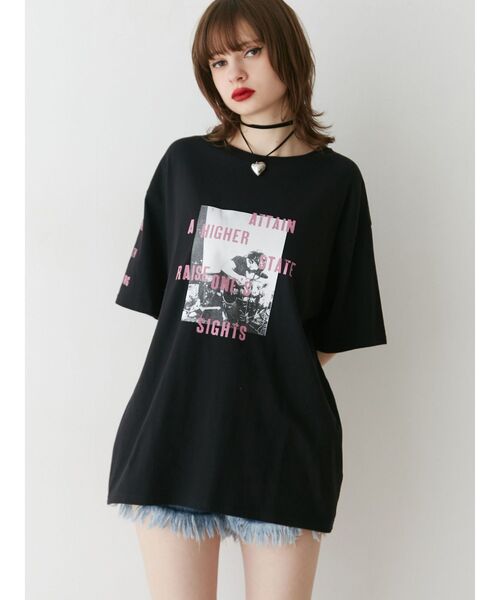 jouetie（ジュエティ）の「ロックグラフィックBIGTシャツ（Tシャツ/カットソー・レディース・オフホワイト/ブラック/パープル・MEDIUM）」の9枚目の写真