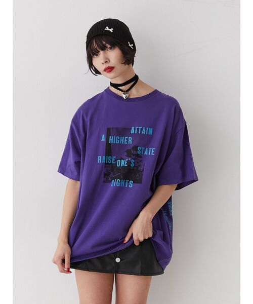 jouetie（ジュエティ）の「ロックグラフィックBIGTシャツ（Tシャツ/カットソー・レディース・オフホワイト/ブラック/パープル・MEDIUM）」の6枚目の写真