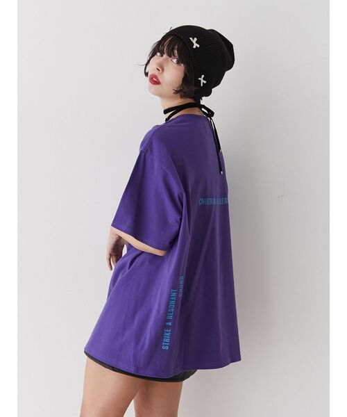 jouetie（ジュエティ）の「ロックグラフィックBIGTシャツ（Tシャツ/カットソー・レディース・オフホワイト/ブラック/パープル・MEDIUM）」の4枚目の写真