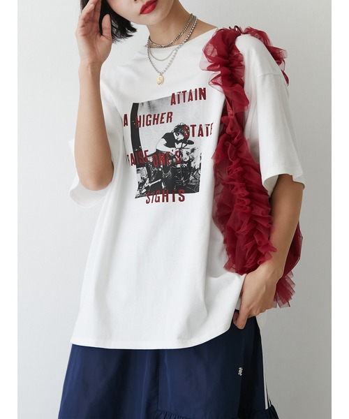 jouetie（ジュエティ）の「ロックグラフィックBIGTシャツ（Tシャツ/カットソー・レディース・オフホワイト/ブラック/パープル・MEDIUM）」の2枚目の写真