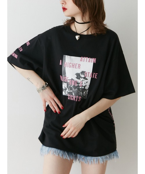jouetie（ジュエティ）の「ロックグラフィックBIGTシャツ（Tシャツ/カットソー・レディース・オフホワイト/ブラック/パープル・MEDIUM）」の3枚目の写真