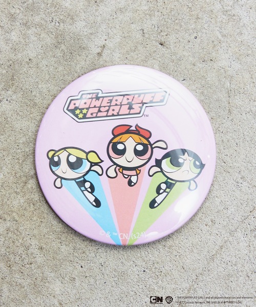FLAPPER フラッパー:パワーパフ ガールズ 缶ミラーバッジミラー（手鏡
