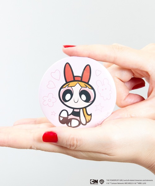 FLAPPER フラッパー:パワーパフ ガールズ 缶ミラーバッジミラー（手鏡