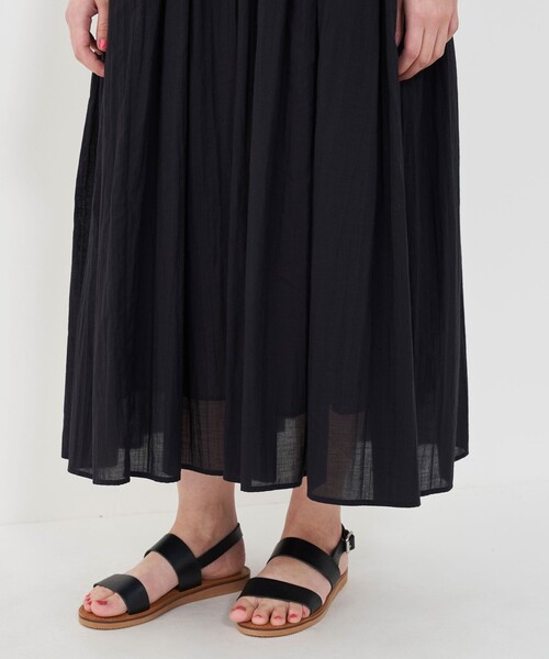GALERIE VIE インドコットン ギャザーワンピース　Black インドコットン ギャザーワンピース | GALERIE VIE (Women