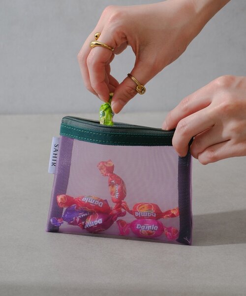 BIRTHDAY BAR(バースデイバー)の「【SAHIR サヒール】メッシュポーチ(ポーチ・レディース・グレー/ピンク/オレンジ・0)」の3枚目の写真