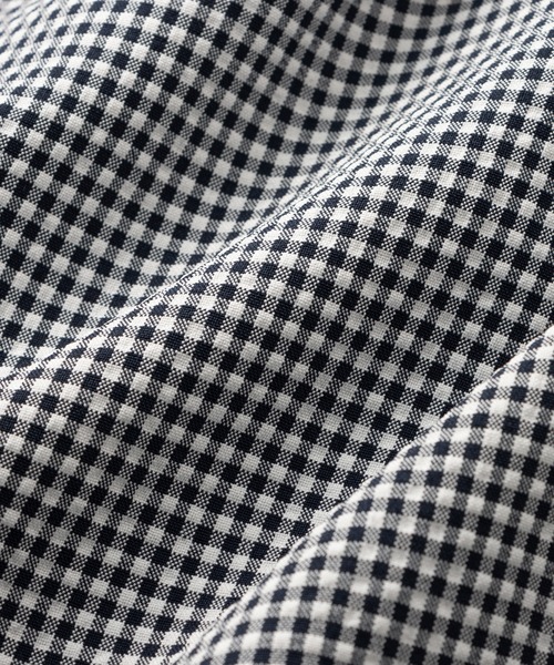 alotta(アロッタ)の「ギンガムチェック袖フリルブラウス(シャツ/ブラウス・レディース・ネイビー・X-LARGE/LARGE/MEDIUM)」の3枚目の写真