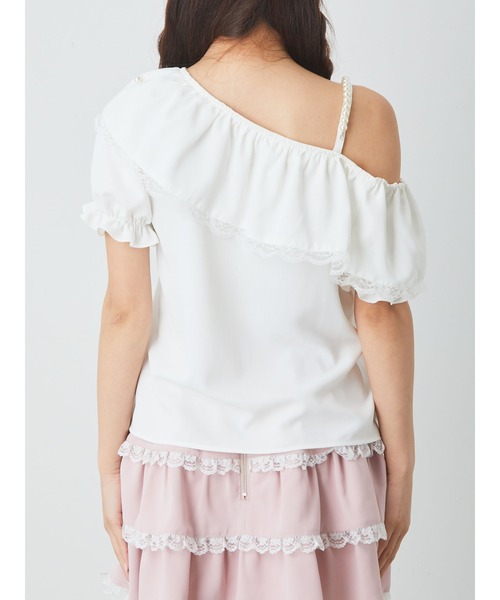 Ank Rouge（アンクルージュ）の「ワンショルリボンブラウス（シャツ/ブラウス・レディース・ホワイト/ブラック/ブルー・M）」の11枚目の写真